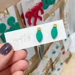 Load image into Gallery viewer, Christmas Light Studs in Green
