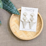 Load image into Gallery viewer, Lainey Earrings in Speckled Birch with Leather Texture
