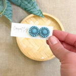 Load image into Gallery viewer, Western Button Stud Earrings in Speckled Turquoise
