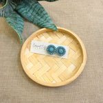 Load image into Gallery viewer, Western Button Stud Earrings in Speckled Turquoise
