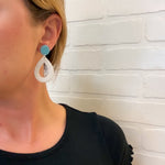 Load image into Gallery viewer, Teardrop Earrings in Speckled Birch &amp; Turquoise
