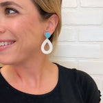 Load image into Gallery viewer, Teardrop Earrings in Speckled Birch &amp; Turquoise
