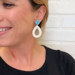 Load image into Gallery viewer, Teardrop Earrings in Speckled Birch &amp; Turquoise
