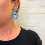 Load image into Gallery viewer, Celeste Earrings in Speckled Turquiose
