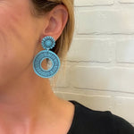 Load image into Gallery viewer, Celeste Earrings in Speckled Turquiose
