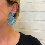 Load image into Gallery viewer, Celeste Earrings in Speckled Turquiose
