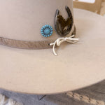 Load image into Gallery viewer, *HAT PIN/BROOCH* -- Western Button in Speckled Turquoise
