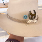 Load image into Gallery viewer, *HAT PIN/BROOCH* -- Western Button in Speckled Turquoise
