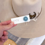 Load image into Gallery viewer, *HAT PIN/BROOCH* -- Western Button in Speckled Turquoise

