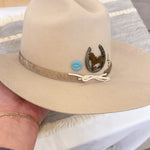 Load image into Gallery viewer, *HAT PIN/BROOCH* -- Christian Style in Speckled Turquoise
