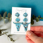 Load image into Gallery viewer, Lainey Dangle Earrings in Faux Turquoise
