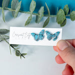 Load image into Gallery viewer, Butterfly Stud Earrings in Faux Turquoise
