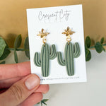 Load image into Gallery viewer, Cactus Dangle Earrings in Sage
