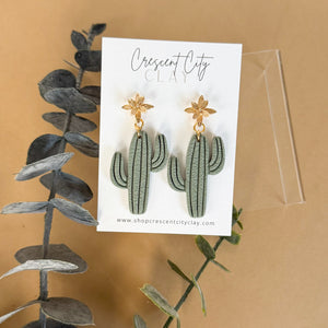 Cactus Dangle Earrings in Sage