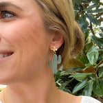 Load image into Gallery viewer, Cactus Dangle Earrings in Sage

