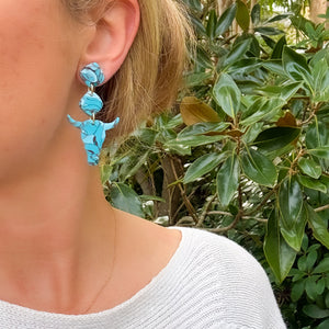 Lainey Dangle Earrings in Faux Turquoise