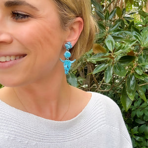 Lainey Dangle Earrings in Faux Turquoise