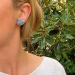 Load image into Gallery viewer, Butterfly Stud Earrings in Faux Turquoise

