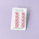 Load image into Gallery viewer, Button Drop Earrings in Bubblegum Pink
