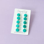Load image into Gallery viewer, Button Drop Earrings in Bright Turquoise
