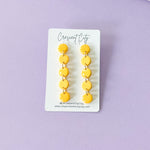 Load image into Gallery viewer, Button Drop Earrings in Bright Yellow
