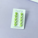 Load image into Gallery viewer, Button Drop Earrings in Bright Pistachio
