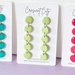 Load image into Gallery viewer, Button Drop Earrings in Bright Pistachio
