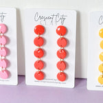 Load image into Gallery viewer, Button Drop Earrings in Bright Orange
