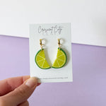 Load image into Gallery viewer, Fresh Lime Slice Earrings
