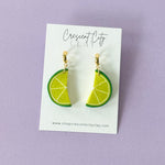Load image into Gallery viewer, Fresh Lime Slice Earrings
