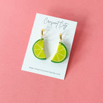 Load image into Gallery viewer, Fresh Lime Slice Earrings
