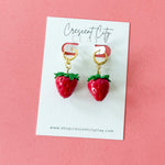 Load image into Gallery viewer, 3D Strawberry Earrings

