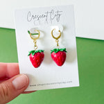 Load image into Gallery viewer, 3D Strawberry Earrings
