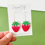Load image into Gallery viewer, Strawberry Hoop Earrings
