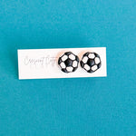 Load image into Gallery viewer, Soccer Ball Stud Earrings
