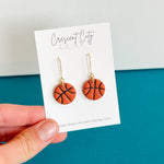Load image into Gallery viewer, Basketball Dangle Earrings
