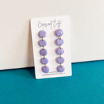 Load image into Gallery viewer, Button Drop Earrings in Lavender
