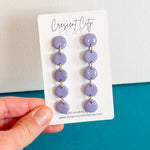 Load image into Gallery viewer, Button Drop Earrings in Lavender
