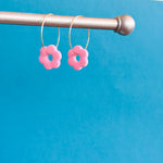 Load image into Gallery viewer, Flower Hoop Earrings
