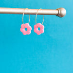 Load image into Gallery viewer, Flower Hoop Earrings
