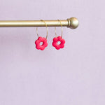 Load image into Gallery viewer, Flower Hoop Earrings

