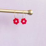 Load image into Gallery viewer, Flower Hoop Earrings
