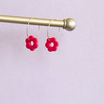 Load image into Gallery viewer, Flower Hoop Earrings
