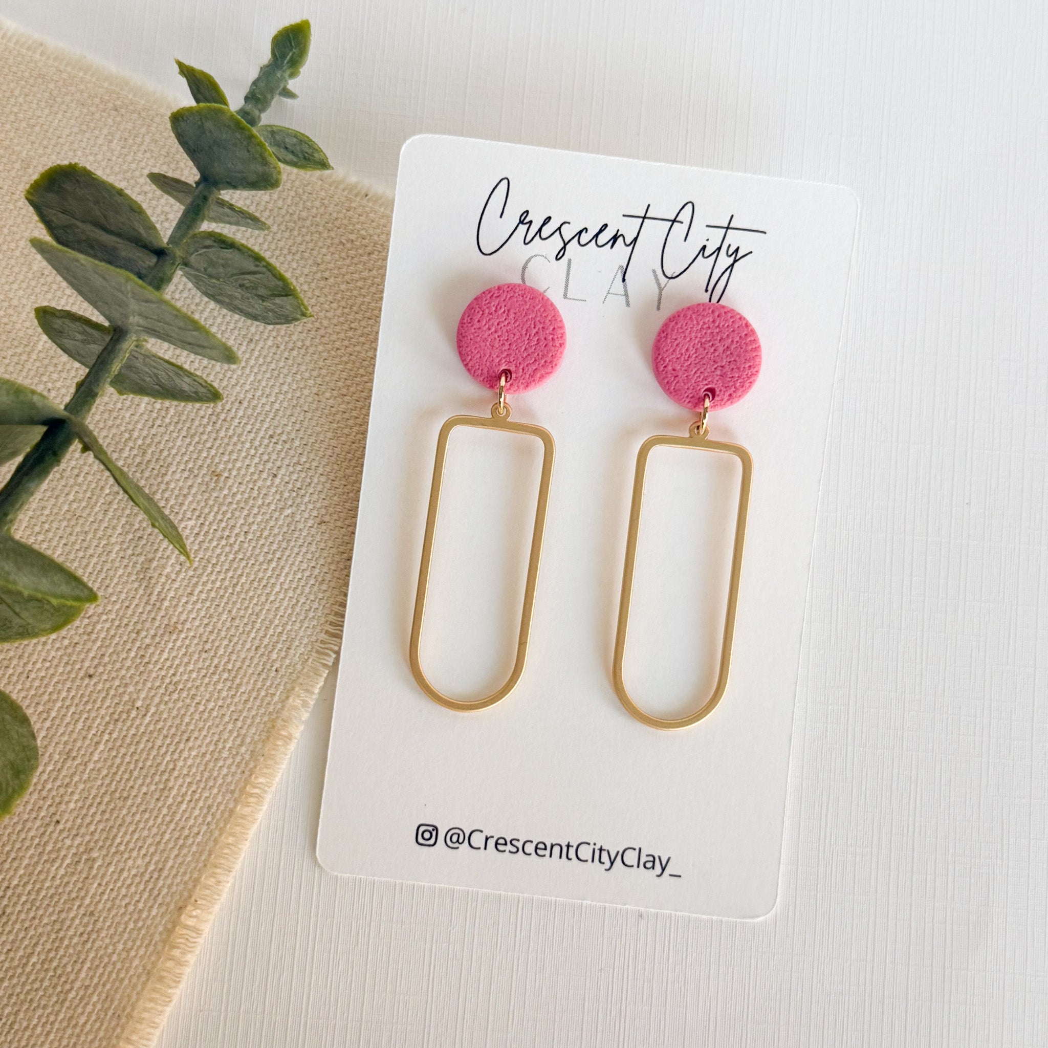 Julia Earrings in Textured Vintage Pink