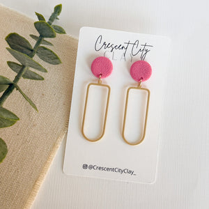 Julia Earrings in Textured Vintage Pink