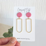 Load image into Gallery viewer, Julia Earrings in Textured Vintage Pink

