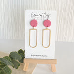 Load image into Gallery viewer, Julia Earrings in Textured Vintage Pink
