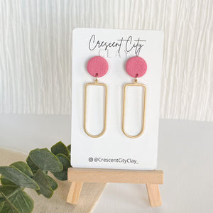 Julia Earrings in Textured Vintage Pink