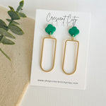Load image into Gallery viewer, Julia Clover Earrings in Kelly Green
