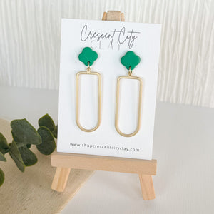 Julia Clover Earrings in Kelly Green